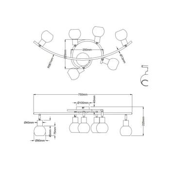 Loxy LED mennyezeti spotlámpa, fekete, 6 izzós kép