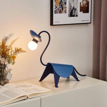 Lucande asztali lámpa Idalina, Dino, kék, acél, 44 cm kép