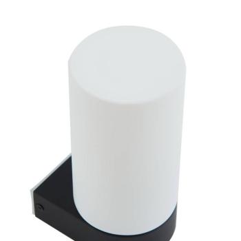 Lucande Basolo fürdőszobai fali lámpa, fekete, magasság 17.2 cm, üveg kép