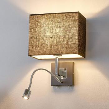 Lucande fali lámpa Rebekka, 31 cm, fekete, LED olvasó karral kép