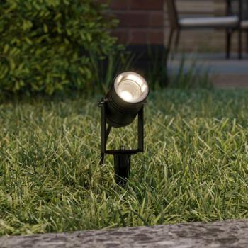 Lucande kültéri reflektor Galina, földi tüske, dugó, szürke, 11 cm kép
