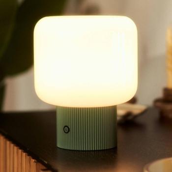 Lucande LED asztali világítás Katrin Palm, zöld, üveg kép