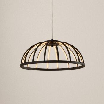 Lucande LED-es függőlámpa Attea, fekete, Ø 40 cm, alumínium kép