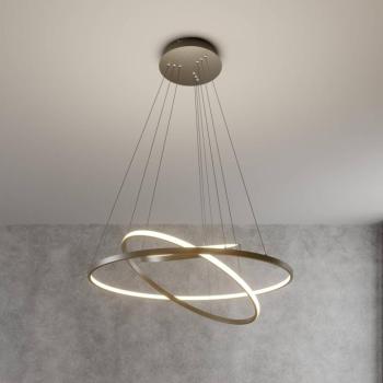 Lucande LED-es függőlámpa Ezan, nikkel, fém, Ø 80cm kép
