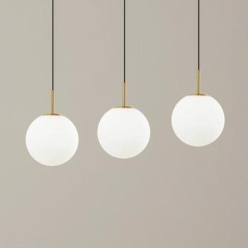 Lucande LED-es függőlámpa Joran, 3-lámpás, fehér, üveg kép
