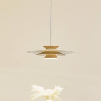 Lucande LED-es függőlámpa Livie, bézs, alumínium, Ø 50 cm kép