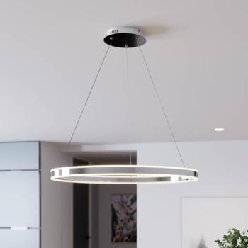 Lucande LED-es függőlámpa Lyani, 80 cm, króm, fényerőszabályzóval, dimmelhető kép