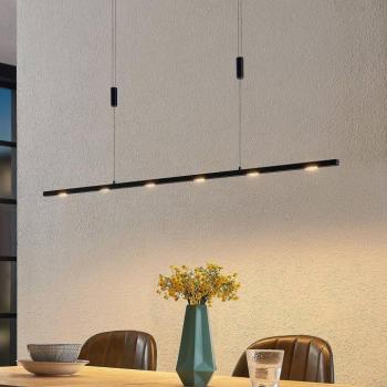 Lucande LED-es függőlámpa Stakato, 120 cm, 6 lámpás, fényerőszabályzóval, kép