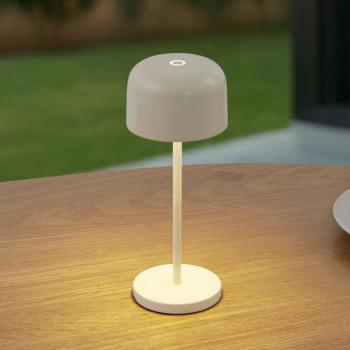 Lucande LED-es újratölthető asztali lámpa Quill, bézs, CCT, kép