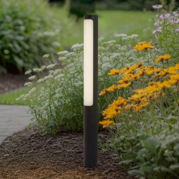 Lucande LED-es útvilágító lámpa Tuberia, antracit, fém, 80 cm kép