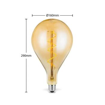 Lucande LED izzó E27 A160 4W 2700K szab borostyán kép