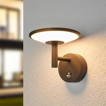 Lucande LED kültéri fali lámpa Fenia, érzékelő, IP54, antracit kép