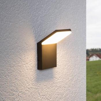 Lucande LED kültéri fali lámpa Nevio, 17 cm, antracit, alumínium kép