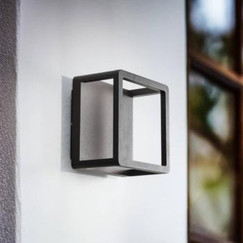 Lucande LED kültéri fali lámpa Thorvid, fekete, alumínium, 18 cm kép
