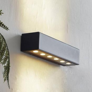 Lucande LED kültéri fali világítás Selim, hossza 30 cm, fekete kép