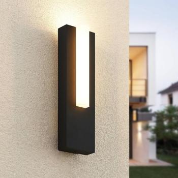 Lucande LED kültéri fali világítás Virgalia, 31cm, antracit, IP65 kép