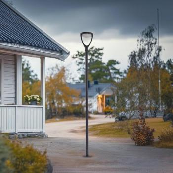 Lucande LED kültéri lámpa Filor, fekete, alumínium, 250 cm kép