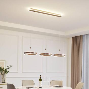 Lucande LED lógó lámpa Kolo, 114 cm, 3 izzós, barna, dimmelhető kép