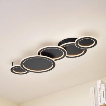 Lucande LED mennyezeti lámpa Diala, fekete, fém, 96 cm kép