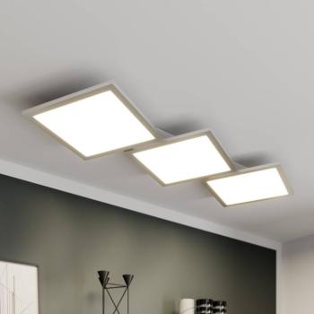 Lucande LED mennyezeti lámpa Ilira, 3 lámpás, ezüst, CCT, dimmelhető kép