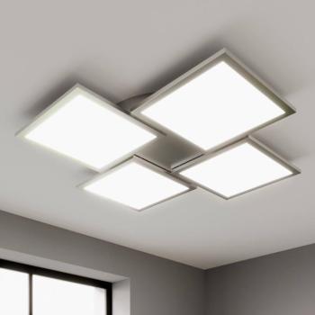 Lucande LED mennyezeti lámpa Ilira, 4 lámpás, ezüst, CCT, dimmelhető kép