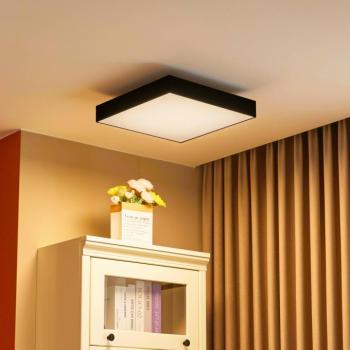 Lucande LED mennyezeti lámpa Leicy, fekete, 40 cm, RGBIC, CCT kép