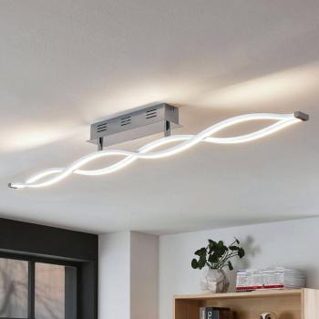 Lucande LED mennyezeti lámpa Roan, 115 cm, króm, rozsdamentes acél kép