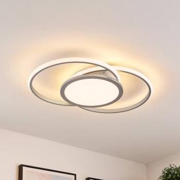 Lucande LED mennyezeti lámpa Senne, 63 cm, ezüst, alumínium kép