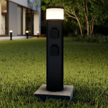 Lucande LED talapzati lámpa Corban, szürke, konnektoros, IP44 kép