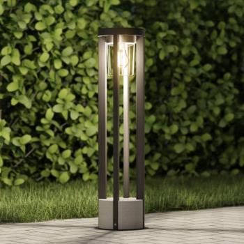 Lucande ösvényvilágítás Overa, szürke, fém, 68 cm, IP44, E27 kép