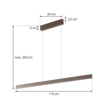 Lucande Smart LED függőlámpa Mylosh, kávé, CCT, Tuya kép