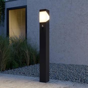 Lucande útvilágítás Kiran, 100 cm, érzékelő, szürke, IP44, E27 kép