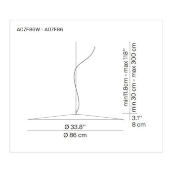 Luceplan Koinè LED-es függőlámpa filc 927 Ø86cm szürke kép