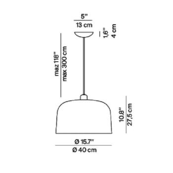 Luceplan Zile függőlámpa galambszürke matt, Ø 40cm kép