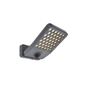 LUTEC ATLANTIS small LED fali mozgásérzékelős lámpa , sötétszürke , 14W , 2000lm , természetes fehér , IP54 kép