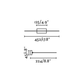 Magritte 450 LED fali lámpa, fekete, alumínium, szélesség 45 cm kép