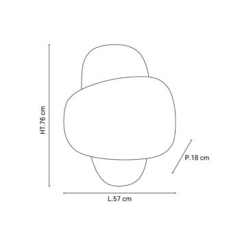 MARKET SET fali lámpa Screen 70-es évek, 76 cm, nyírfa/túró, textil kép