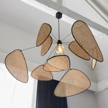 MARKET SET függőlámpa Screen XL, 60 cm, natúr, rattan, természetes kép