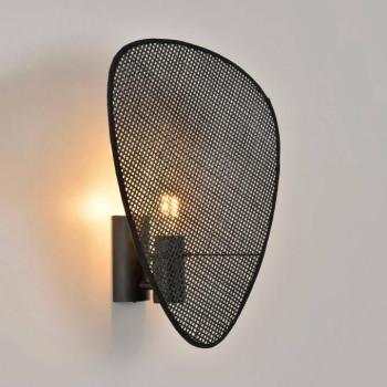 MARKET SET Képernyős fali lámpa, 42 cm magas, fekete, rattan kép
