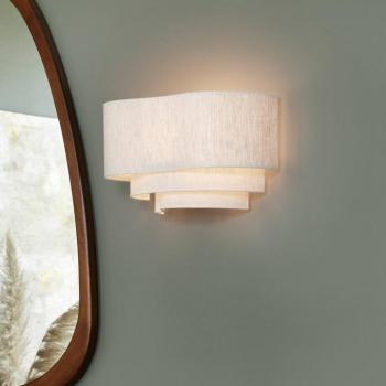 MARKET SET Pebble textil fali lámpa, krém kép