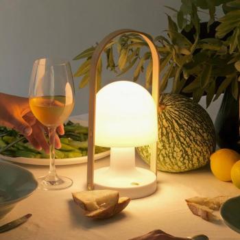 MARSET FollowMe LED-es, újratölthető asztali lámpa, fehér tölgyfa, magasság 29 kép