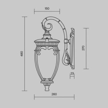 Maytoni Fleur kültéri falilámpa, arany kép