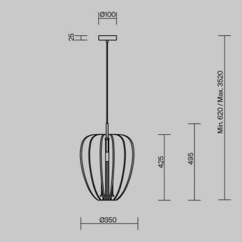 Maytoni függőlámpa Cambio, fekete, Ø 35 cm, filc, E27 kép