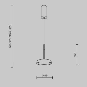 Maytoni LED-es függőlámpa El, Ø 15,3 cm, narancssárga, alumínium kép