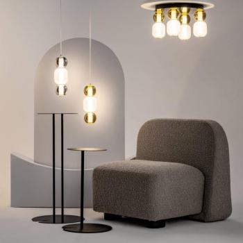 Maytoni LED mennyezeti lámpa Csepp, arany, Ø 43 cm, 4 lámpás, üveg kép