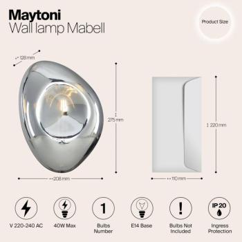 Maytoni Mabell falilámpa üvegből, krómból kép