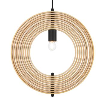 Maytoni Roots függőlámpa, gömb alakú, Ø 43 cm, fa/fekete kép