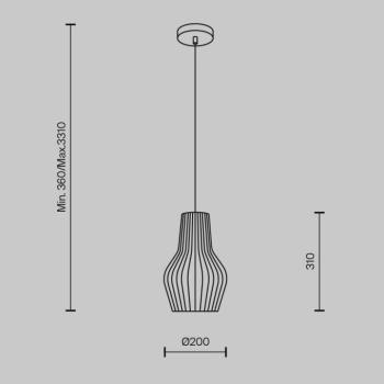 Maytoni Roots függőlámpa, Ø 20 cm, magasság 31 cm, fa/fekete kép