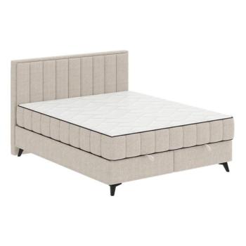 Meble Polskie Ágy tárolóval, matraccal és toppal ALICIA 160x200 cm bézs színben  kép