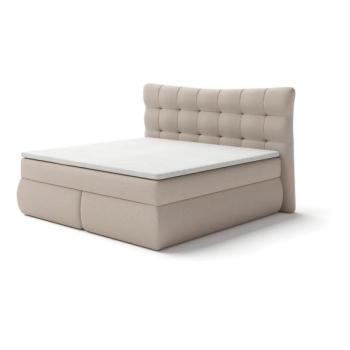 Meble Polskie Boxspring ágy SOFIA 180x200 cm bézs matraccal és topperrel  kép
